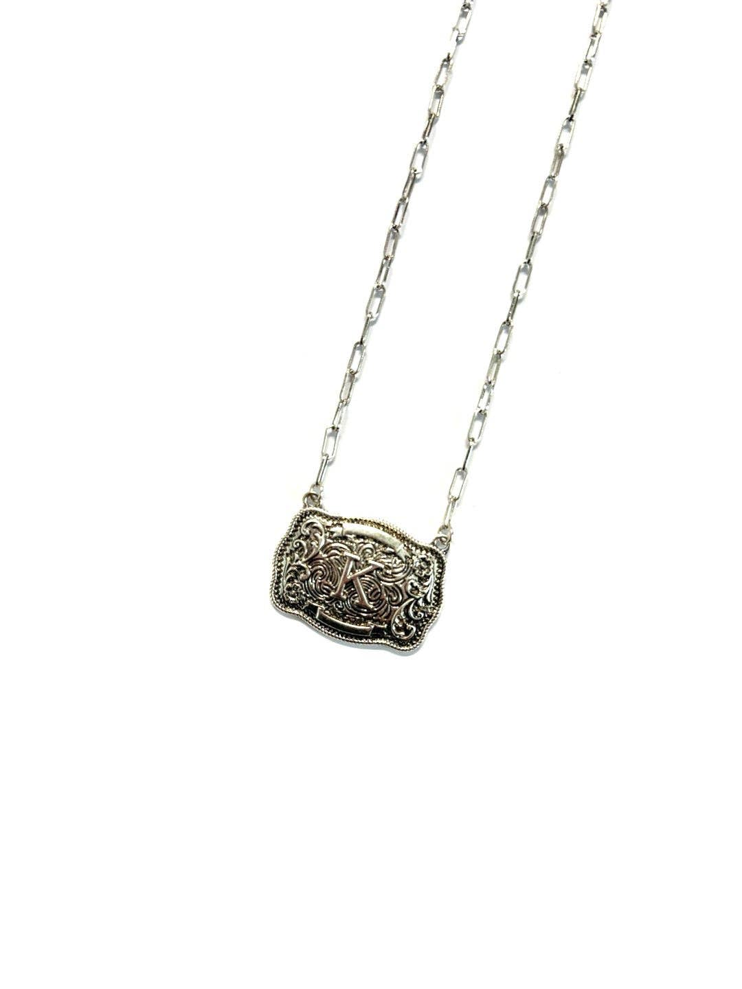 Buckle Initial Necklace