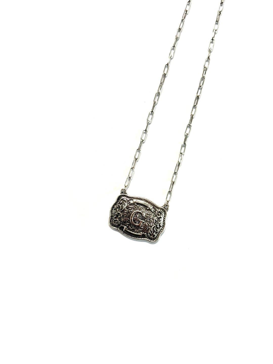 Buckle Initial Necklace