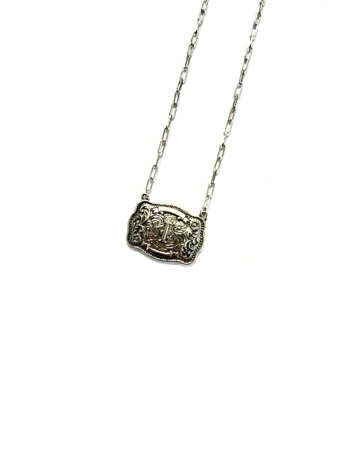 Buckle Initial Necklace