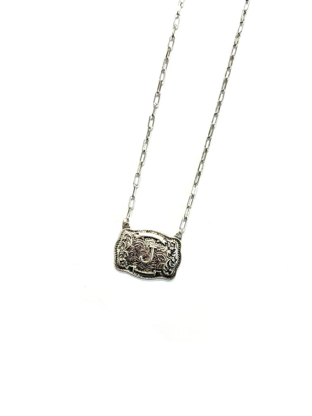 Buckle Initial Necklace