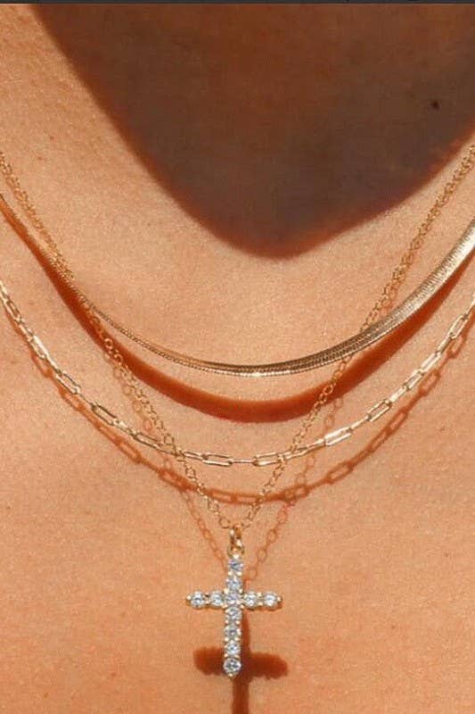 Cross Layered Necklace