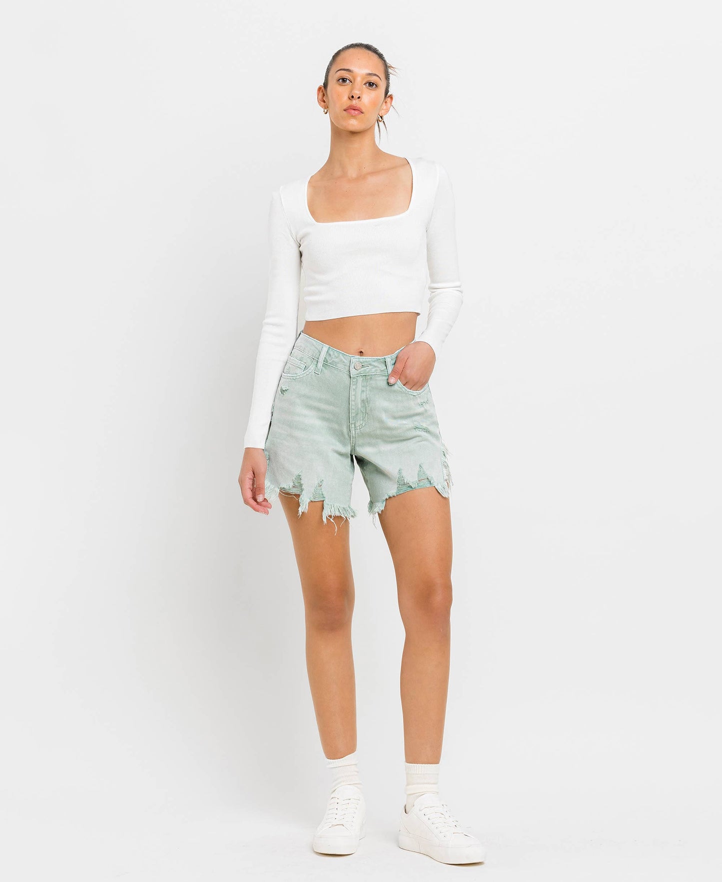Sage High Rise Shorts