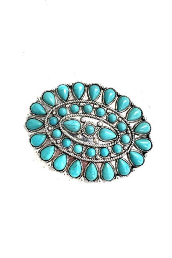 TURQUOISE CONCHO BELT BUCKLEy