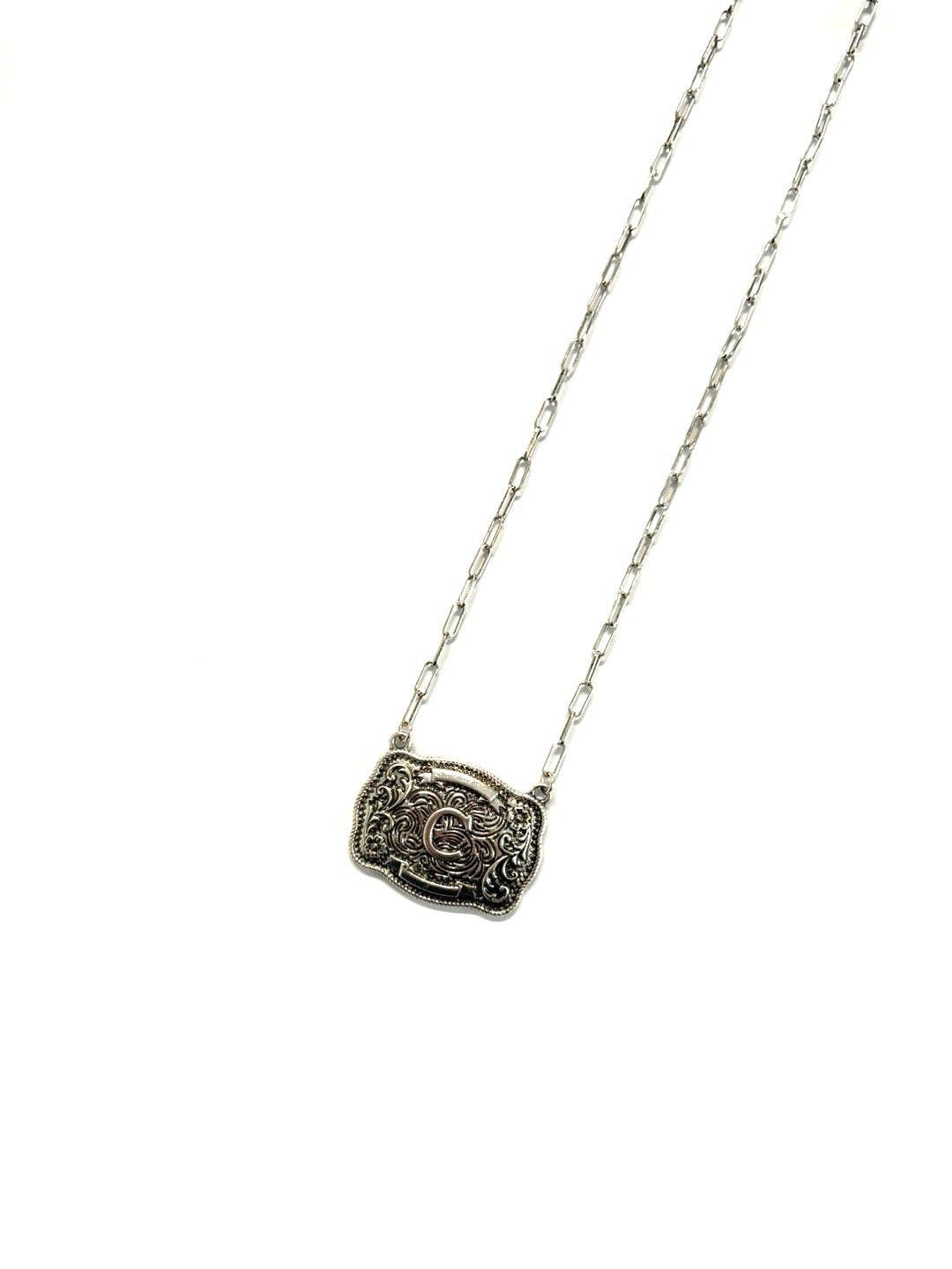 Buckle Initial Necklace