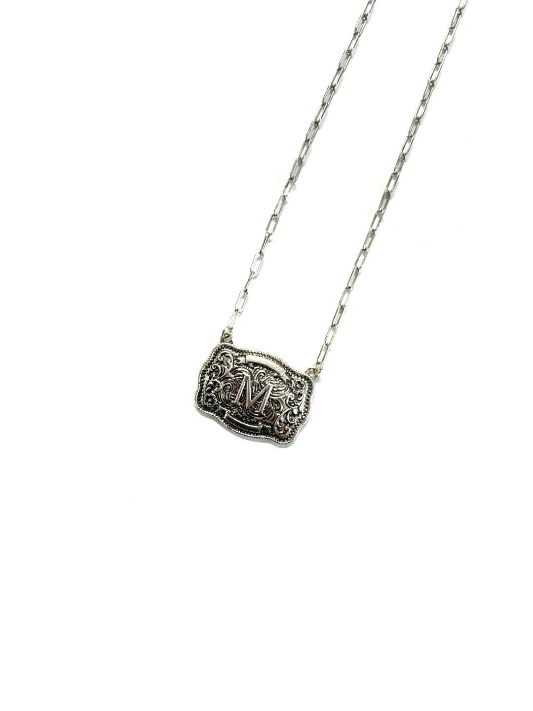 Buckle Initial Necklace