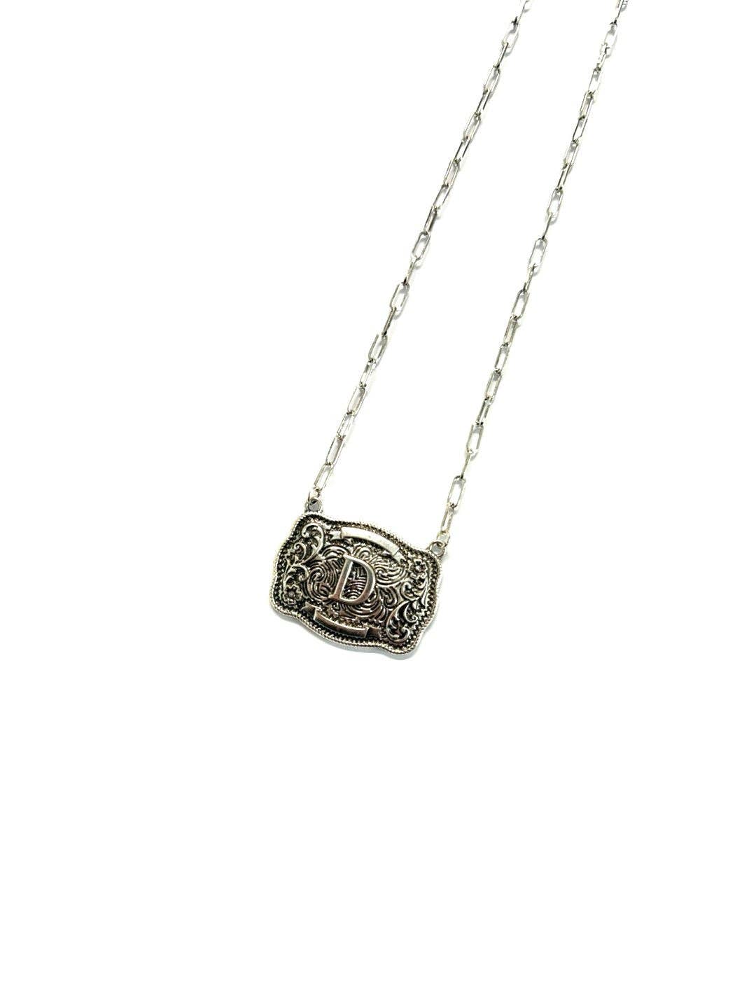 Buckle Initial Necklace
