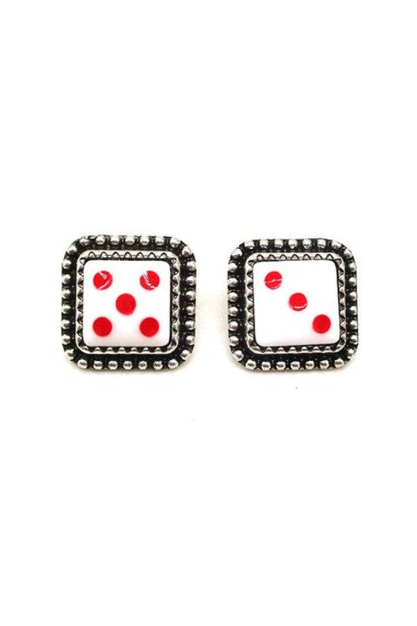 DICE POST EARRINGS