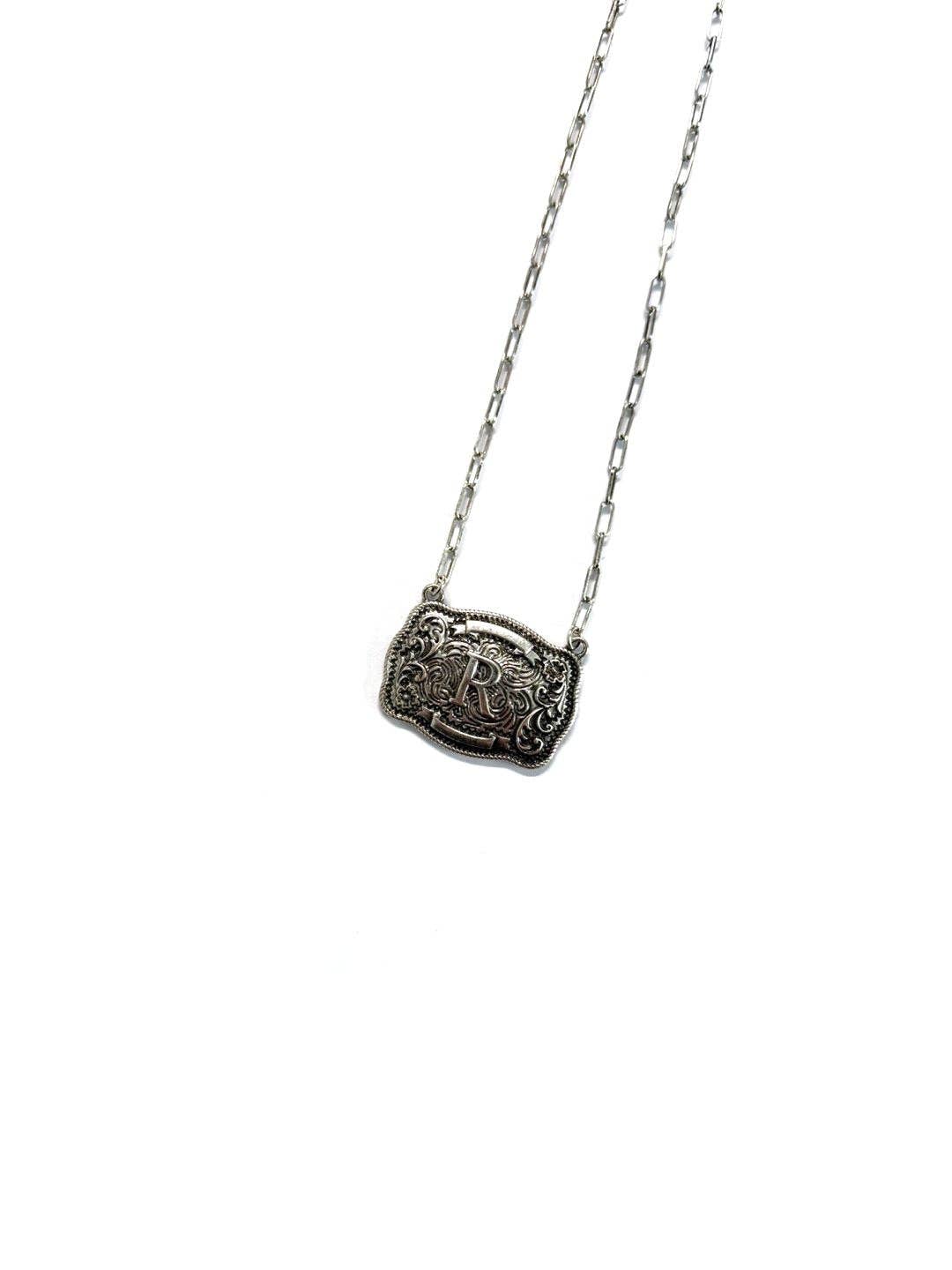 Buckle Initial Necklace