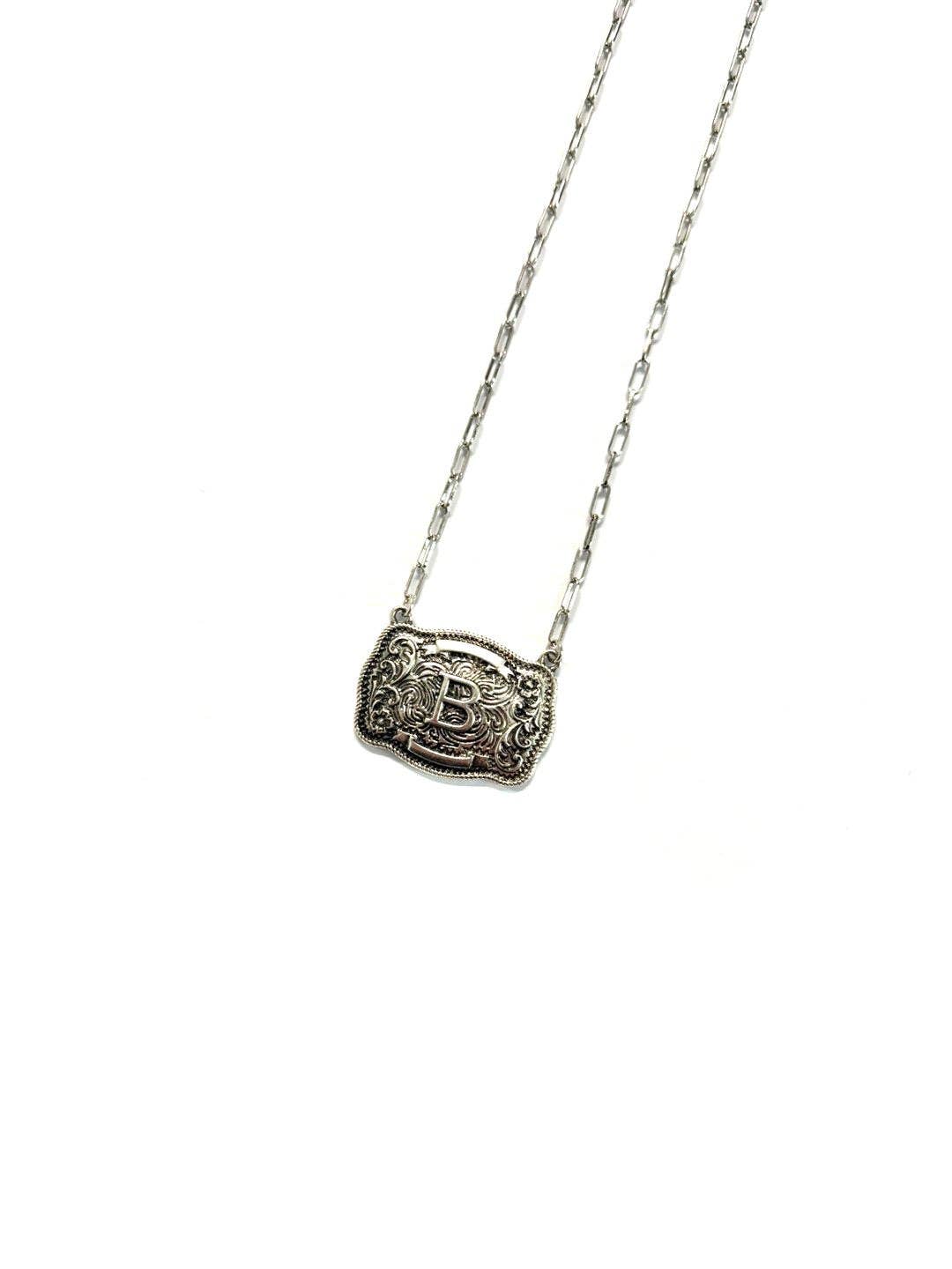 Buckle Initial Necklace