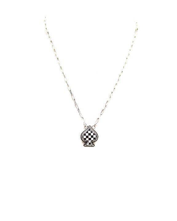 Checkered Spade Necklace