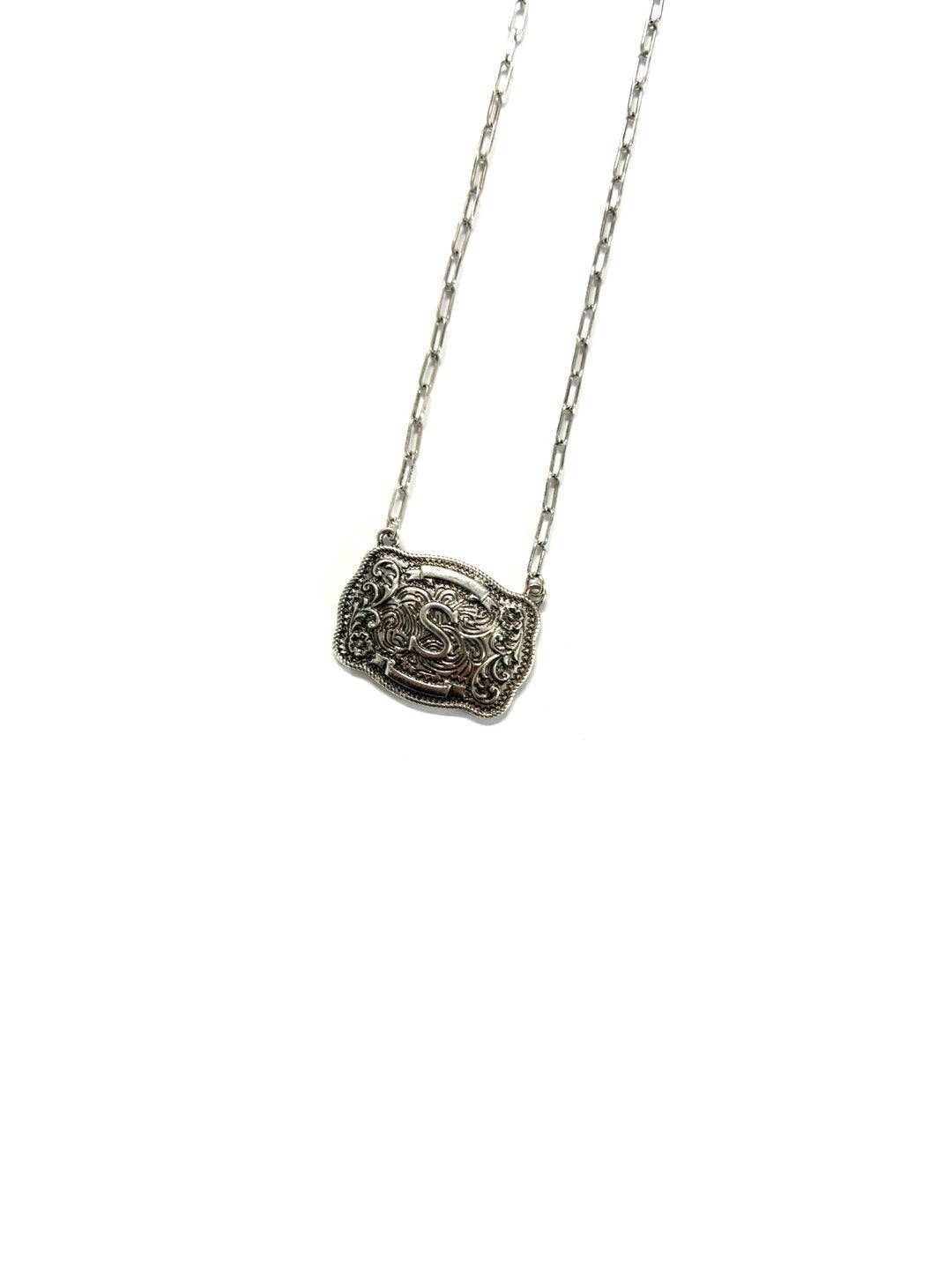 Buckle Initial Necklace