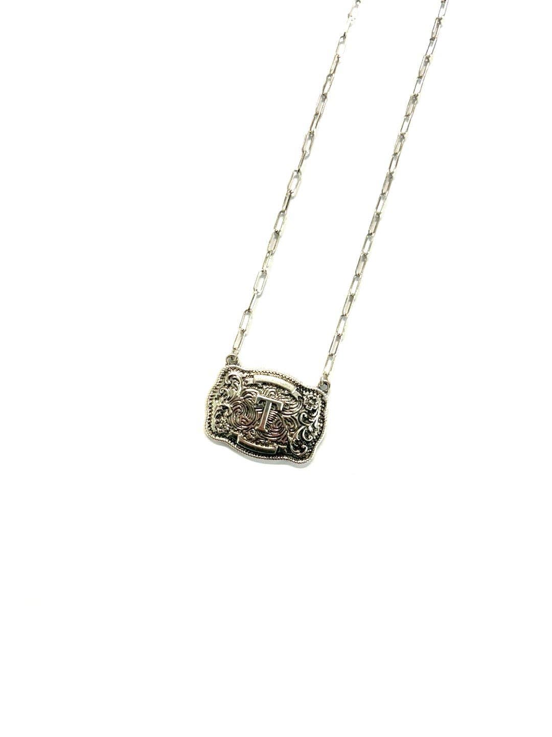 Buckle Initial Necklace