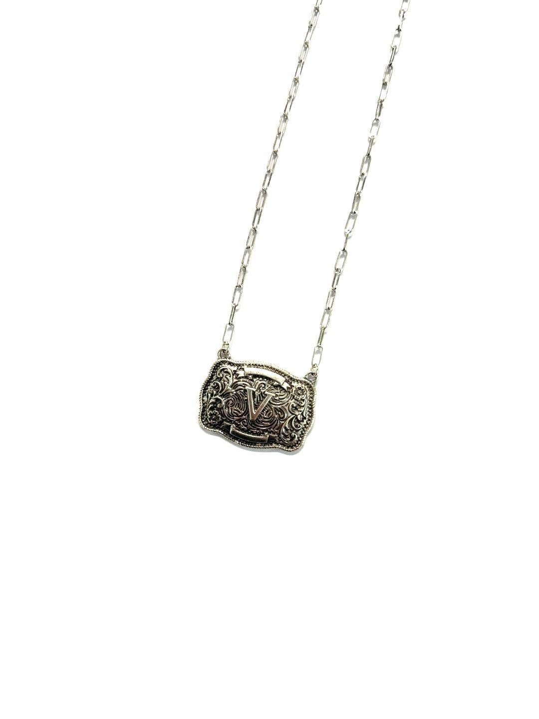 Buckle Initial Necklace