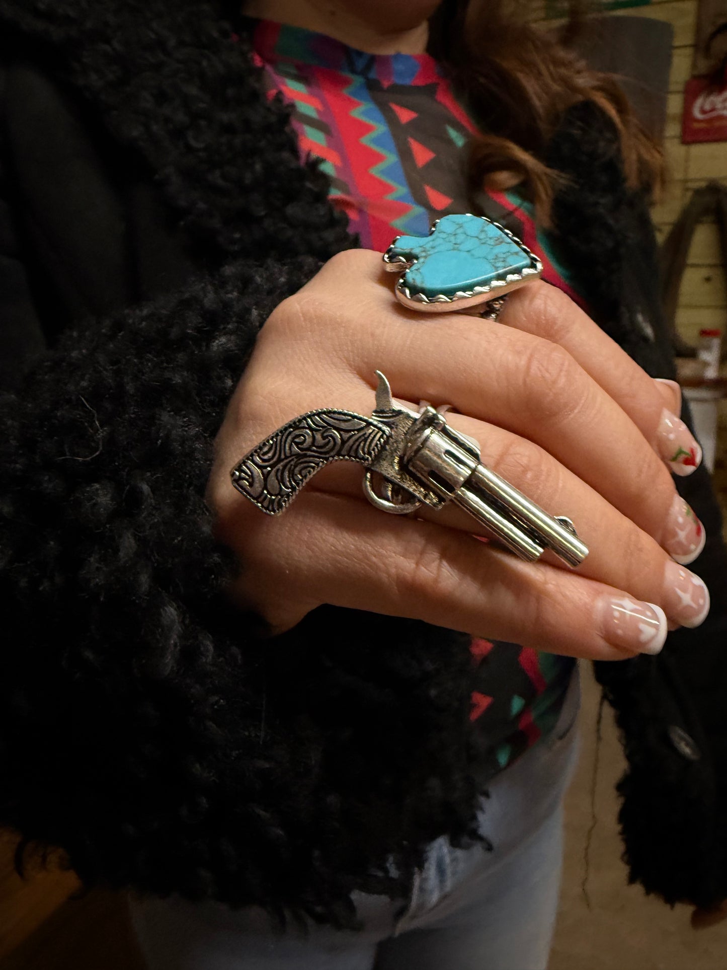 Western Pistol Cuff Ring
