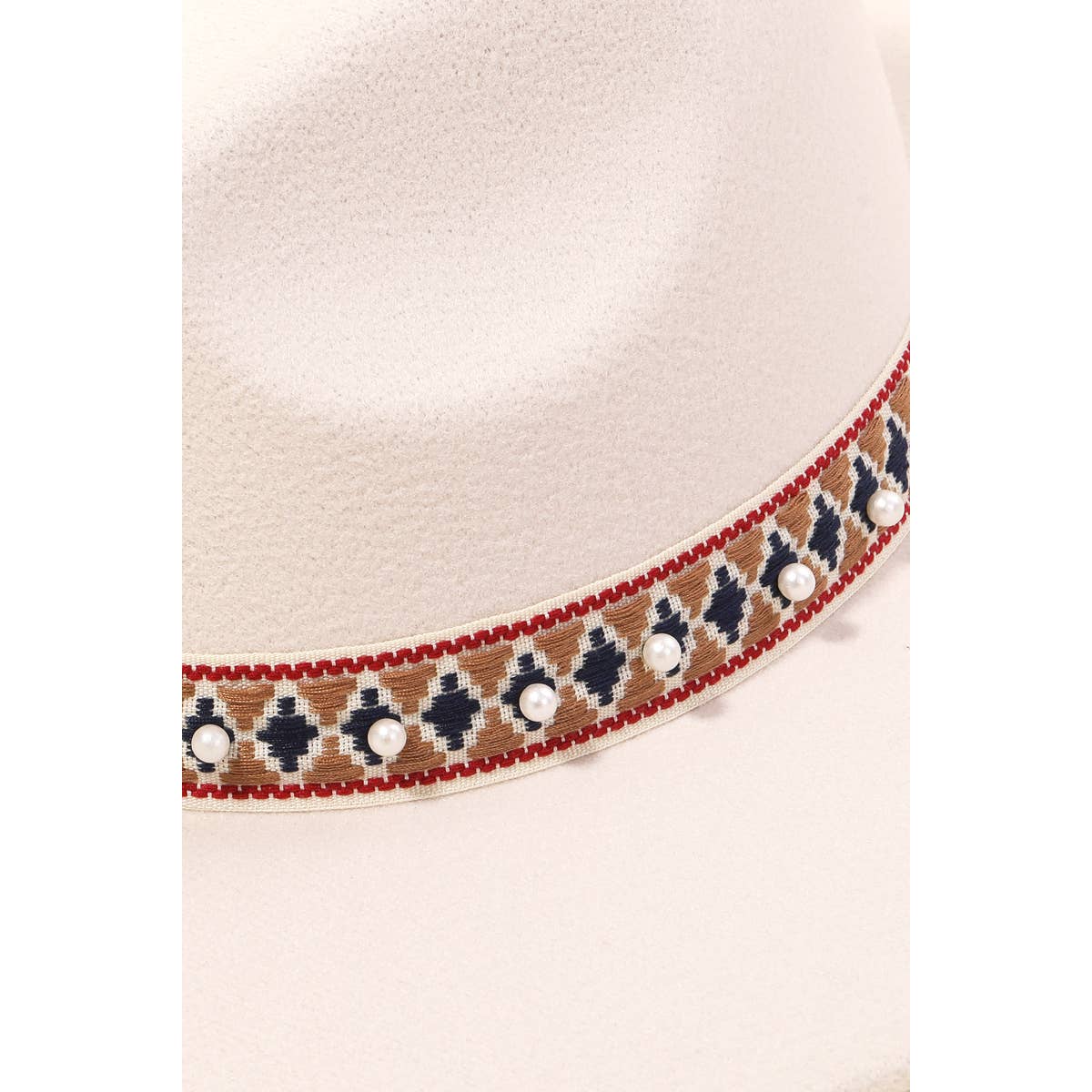 Pearl Band Fedora Hat