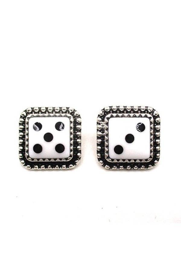 DICE POST EARRINGS
