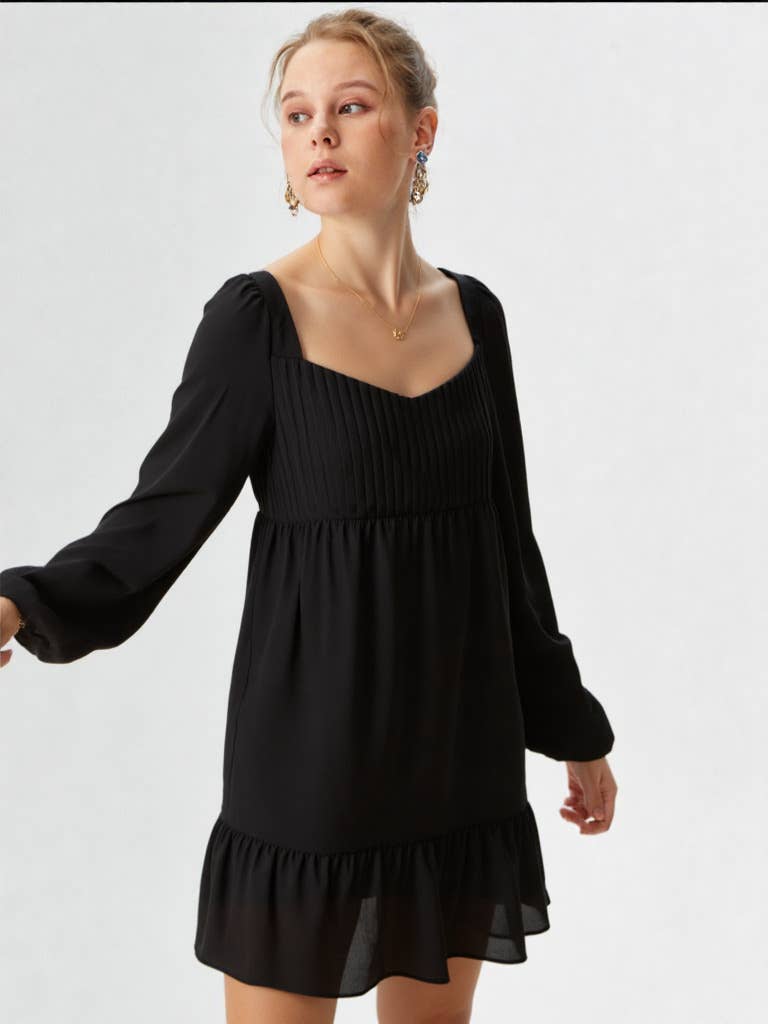 Pleated Holiday Dress
