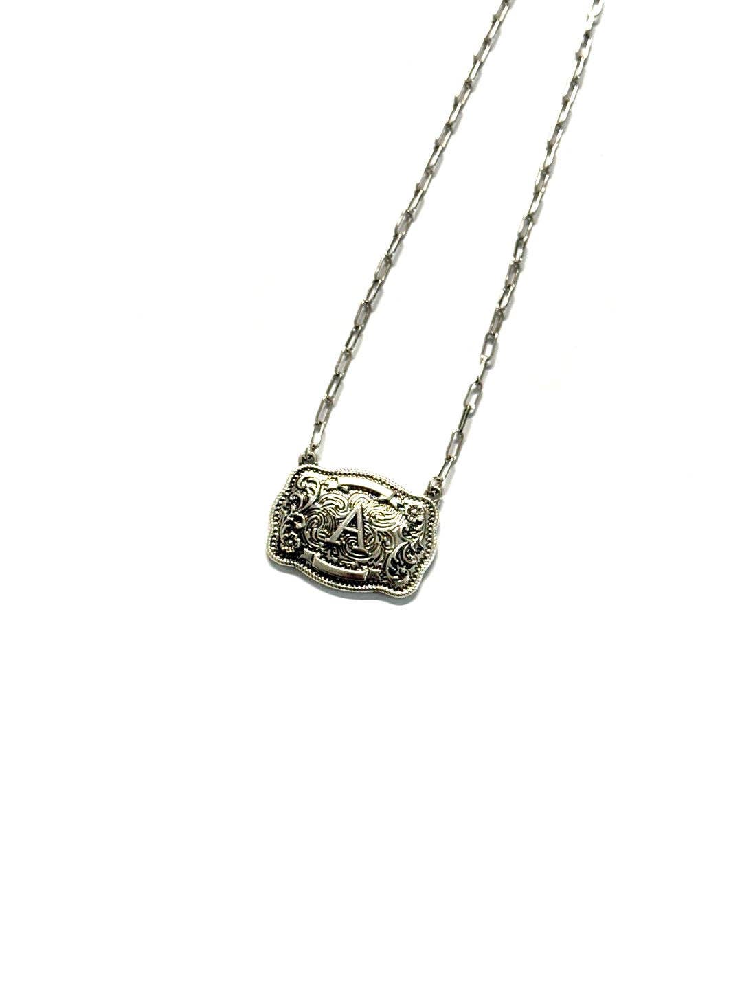 Buckle Initial Necklace
