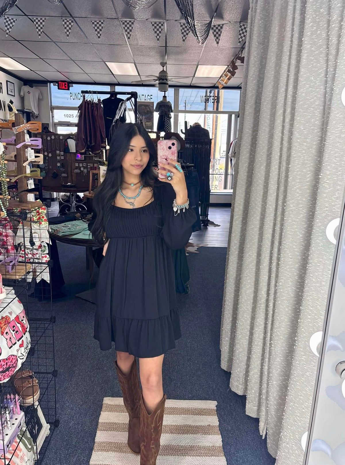 Pleated Holiday Dress