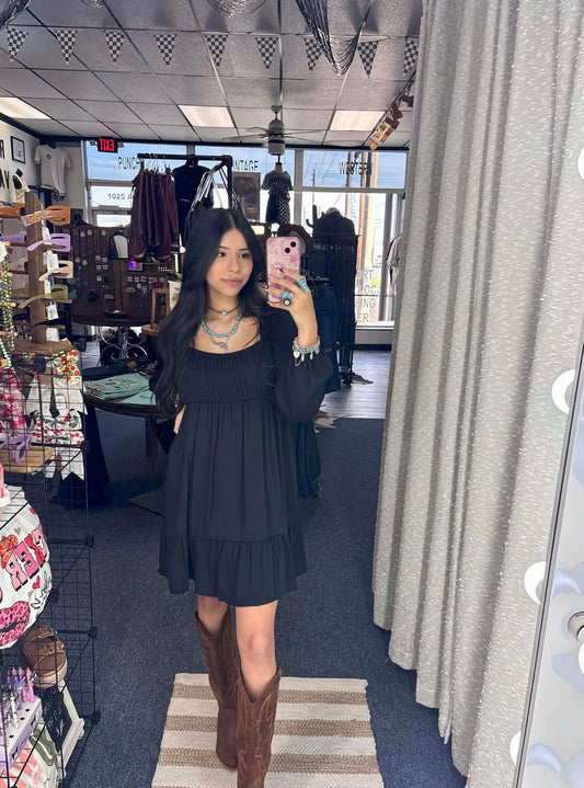 Pleated Holiday Dress