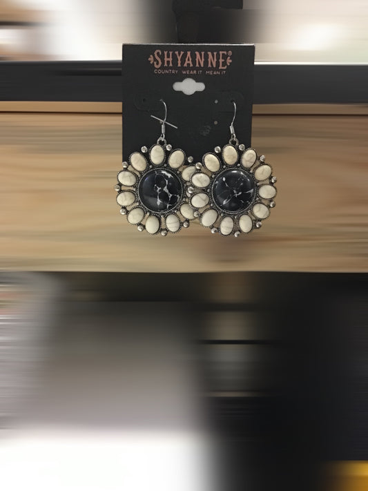 Black stone earings