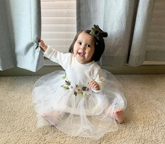 white floral dress