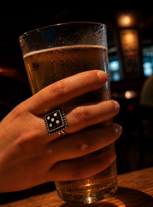 Black Dice Cuff Ring