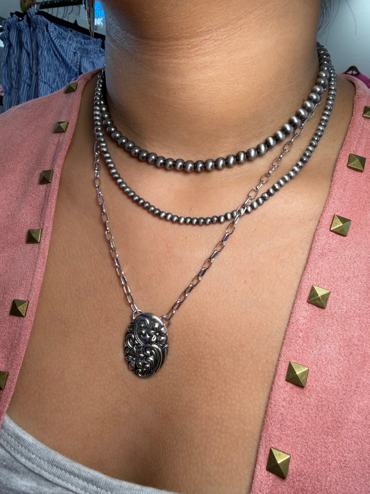Etched Flower Pendant