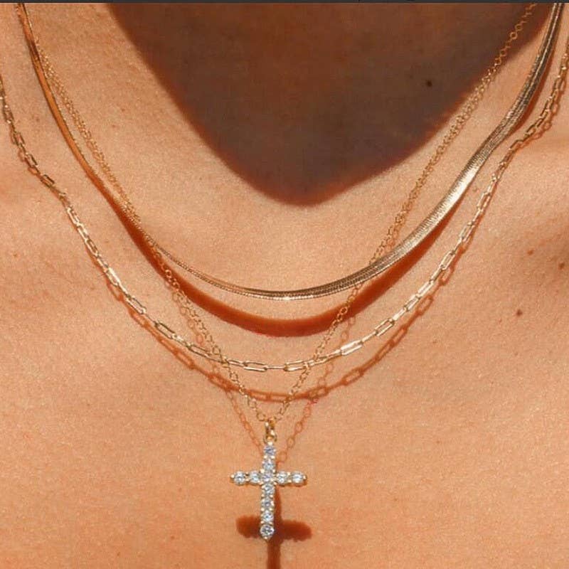 Cross Layered Necklace
