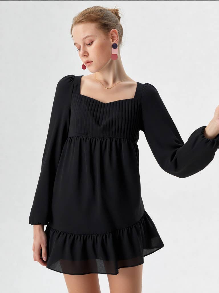 Pleated Holiday Dress