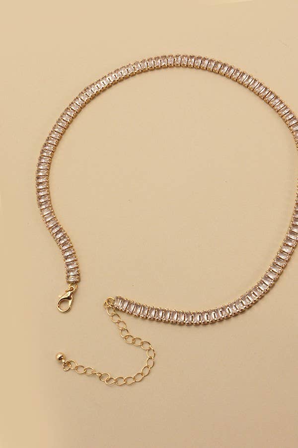 BAGUETTE TENNIS NECKLACE
