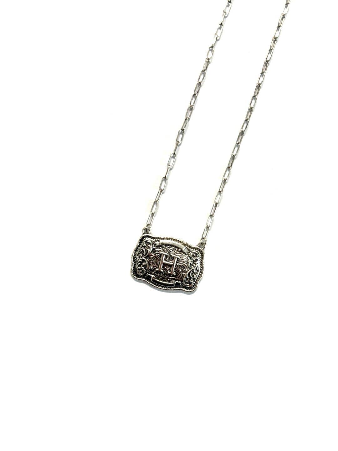 Buckle Initial Necklace