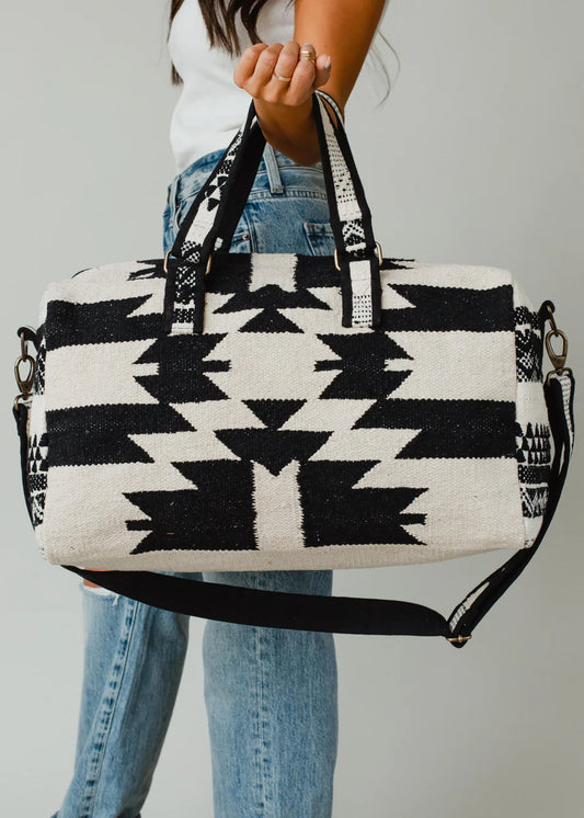 Black & Cream Aztec Duffel