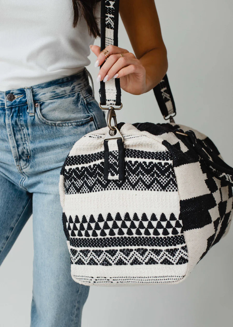 Black & Cream Aztec Duffel