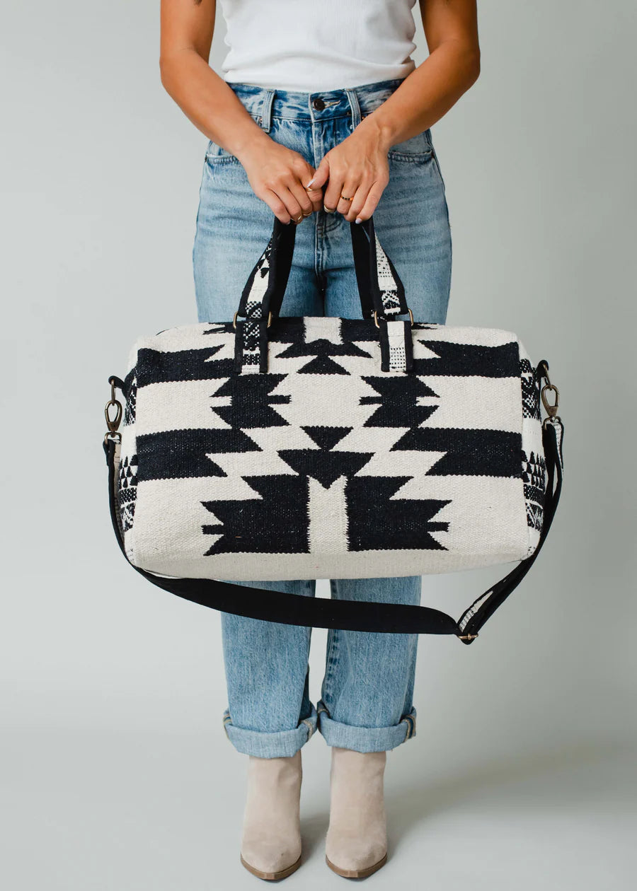 Black & Cream Aztec Duffel