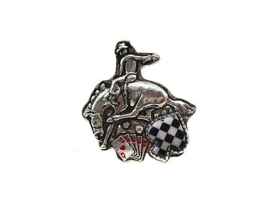 Horse Riding Checker Cuff Ring