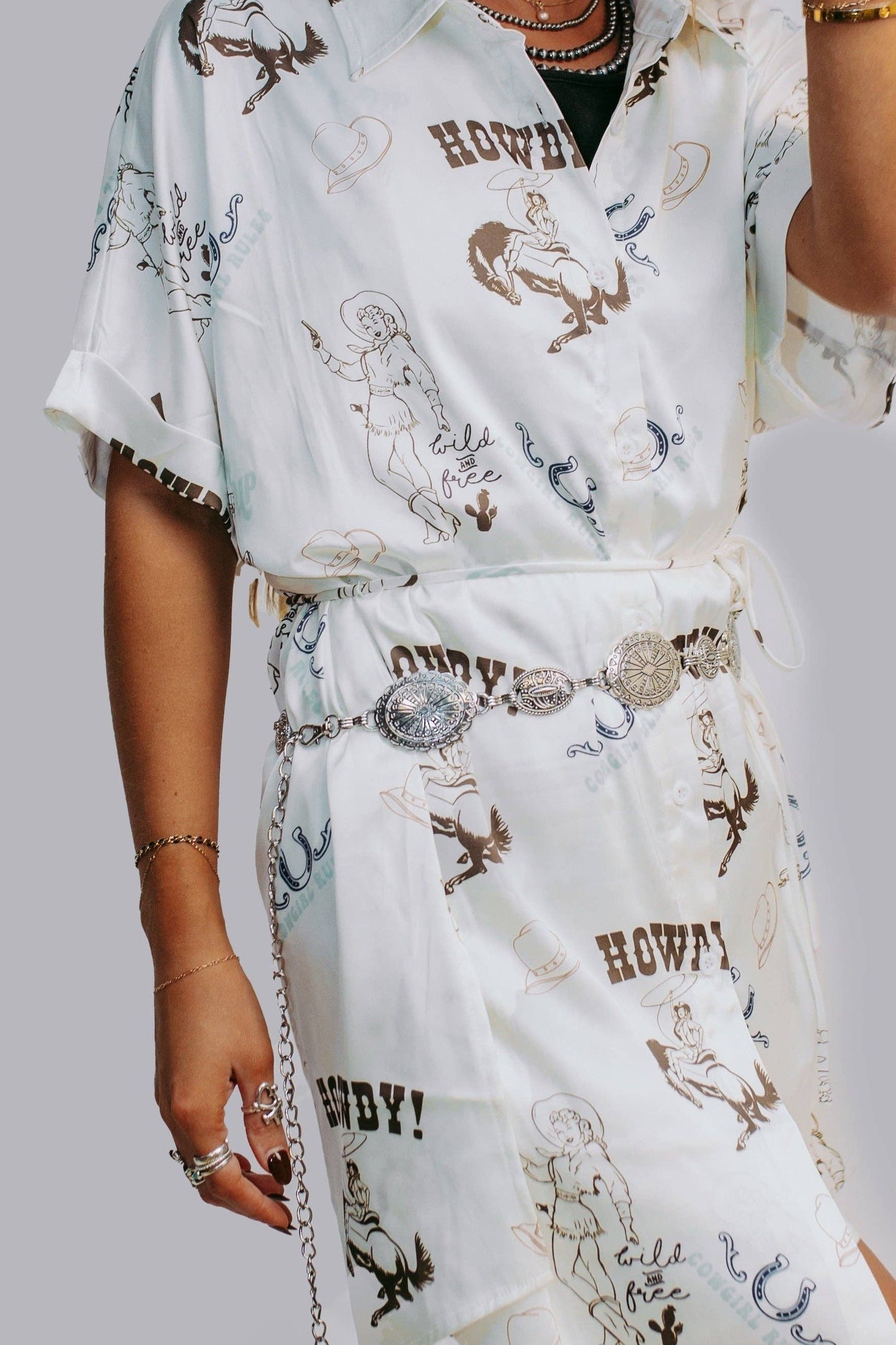 Daisy Satin Shirt Dress