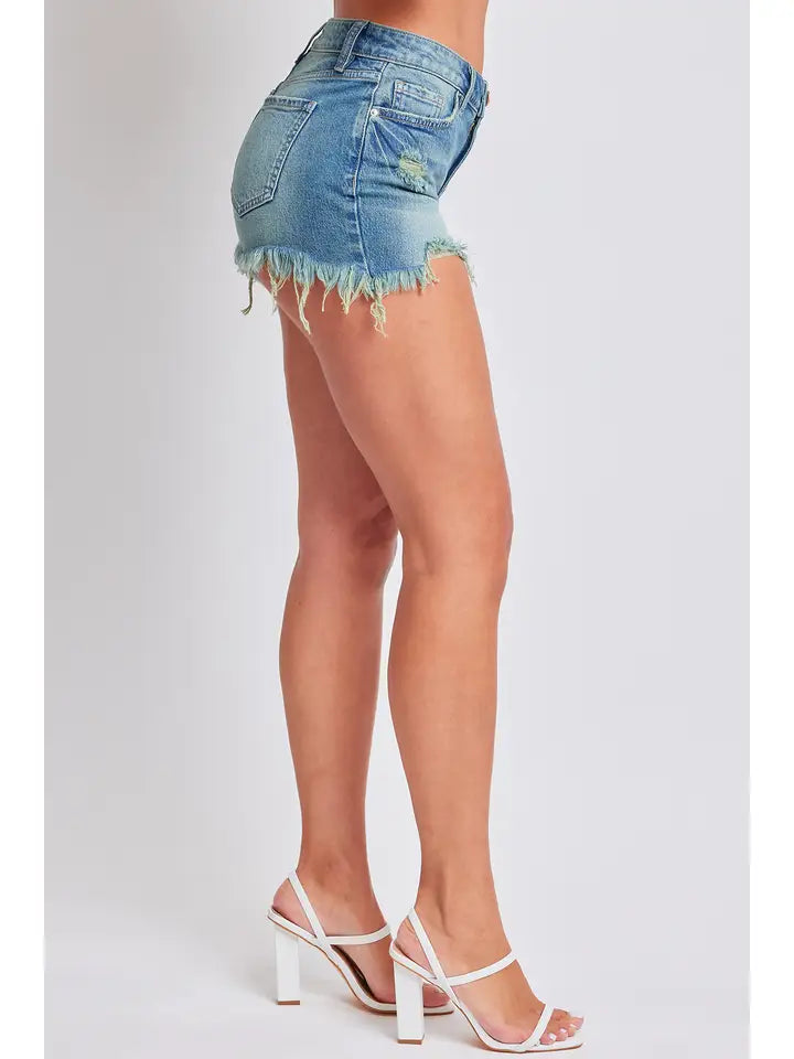 High Rise Hem Shorts