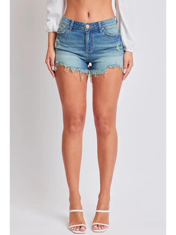 High Rise Hem Shorts